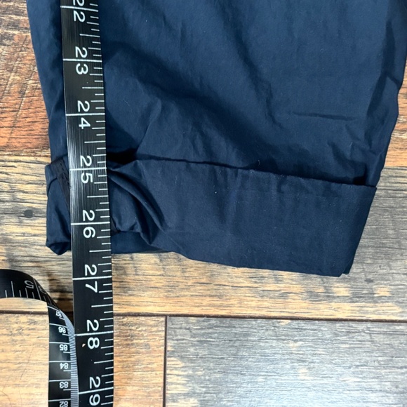 AKRIS punto Navy Blue Belted Rolled Cuff Ankle Pant - Picture 6 of 8